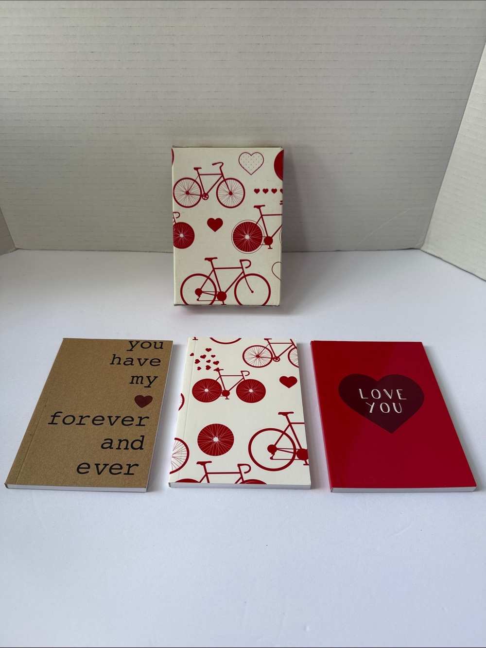 Red Bicycle and Heart Note Books Set - Unbranded #608